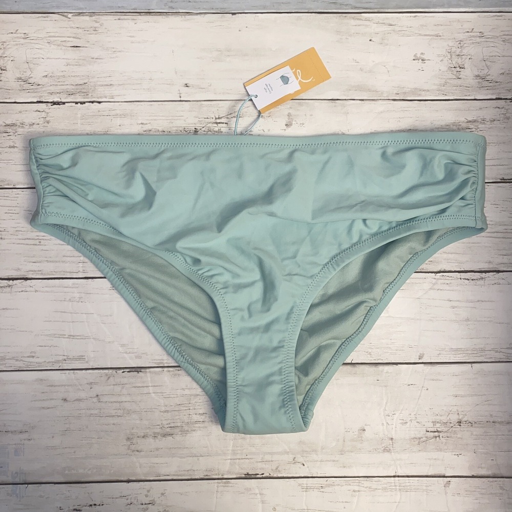 Kona Sol Bikini Bottom Womens 16W 18W Mint Blue High Coverage Hipster Swim Plus